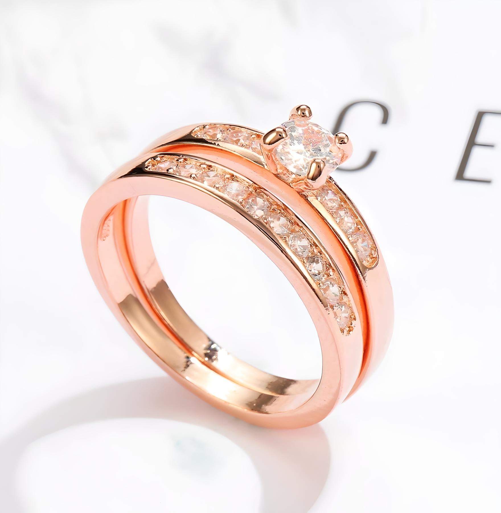 Pink Gold Ring with Diamonds - BBKaddo