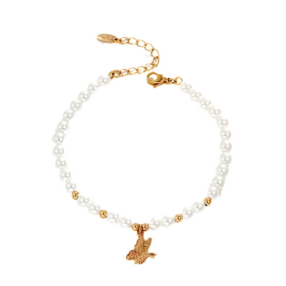 Vintage Butterfly Pearl Bracelet - BBKaddo