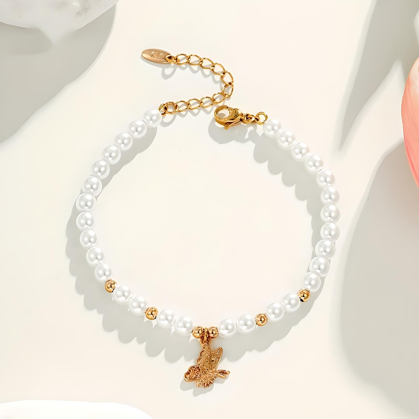 Vintage Butterfly Pearl Bracelet - BBKaddo