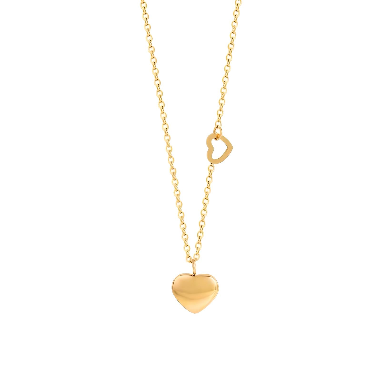 Luxurious Gold Necklace with Heart of Love - BBKaddo