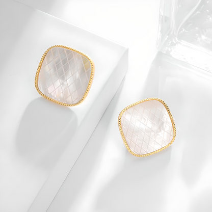 Square Gold Couture Earrings - BBKaddo