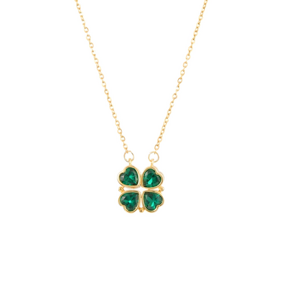 Necklace with Four Bright Green Hearts - BBKaddo