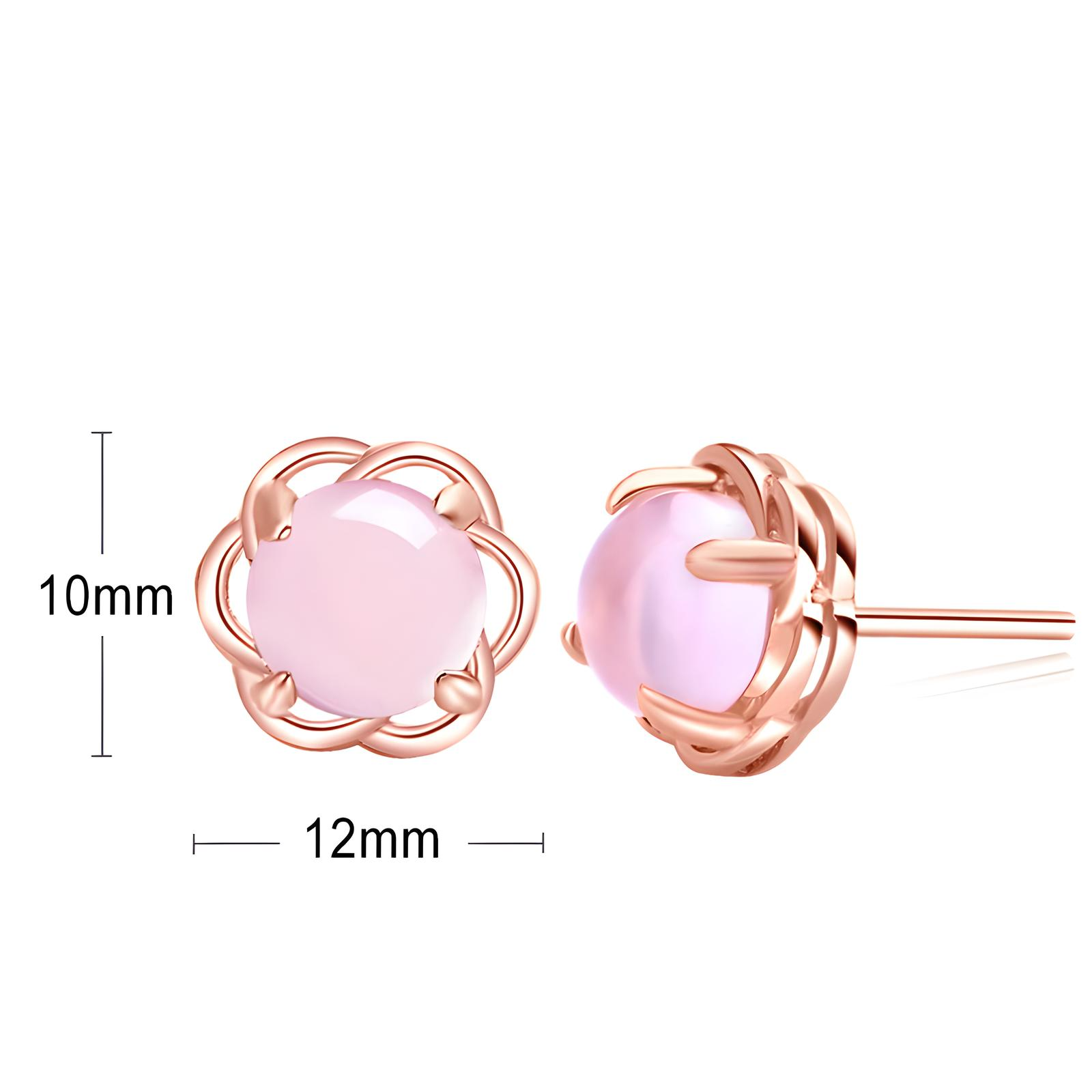 Crystal Stone Earrings 18k Pink Gold - BBKaddo