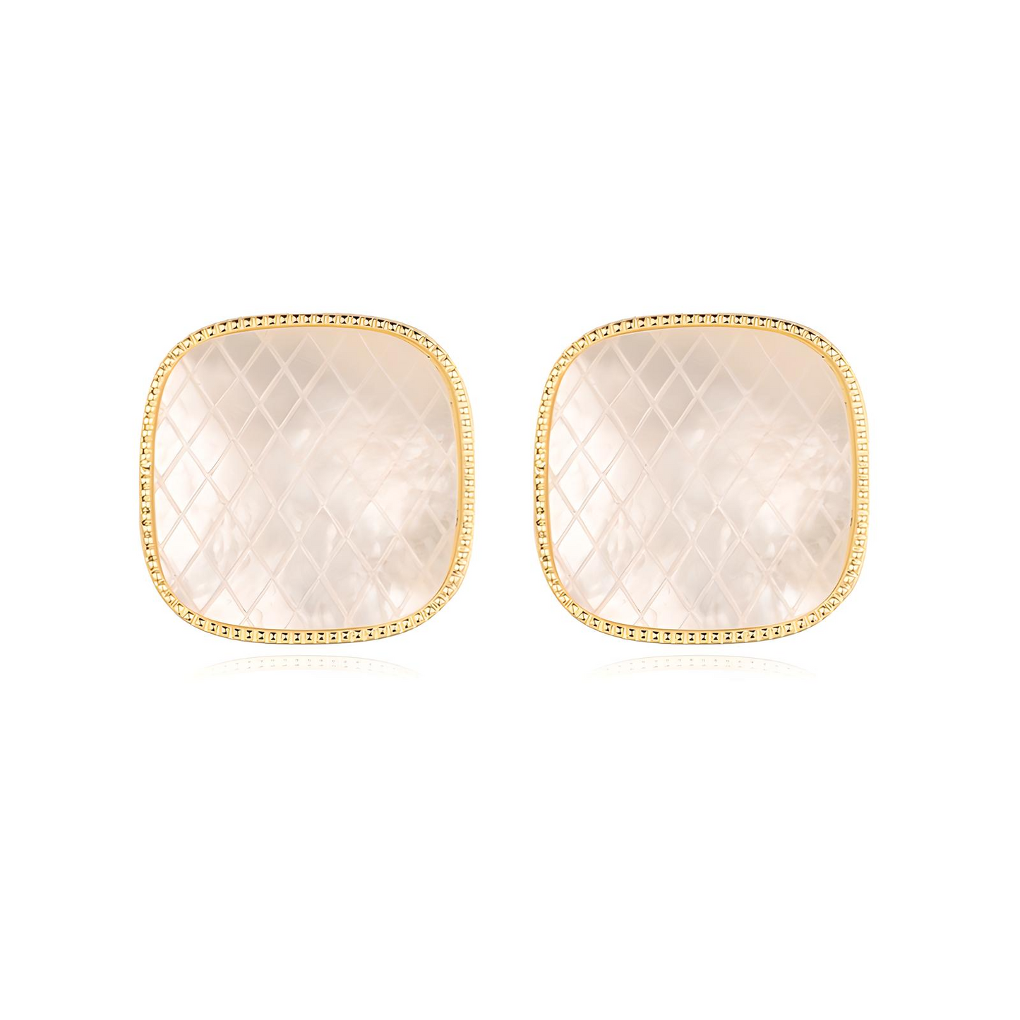 Square Gold Couture Earrings - BBKaddo