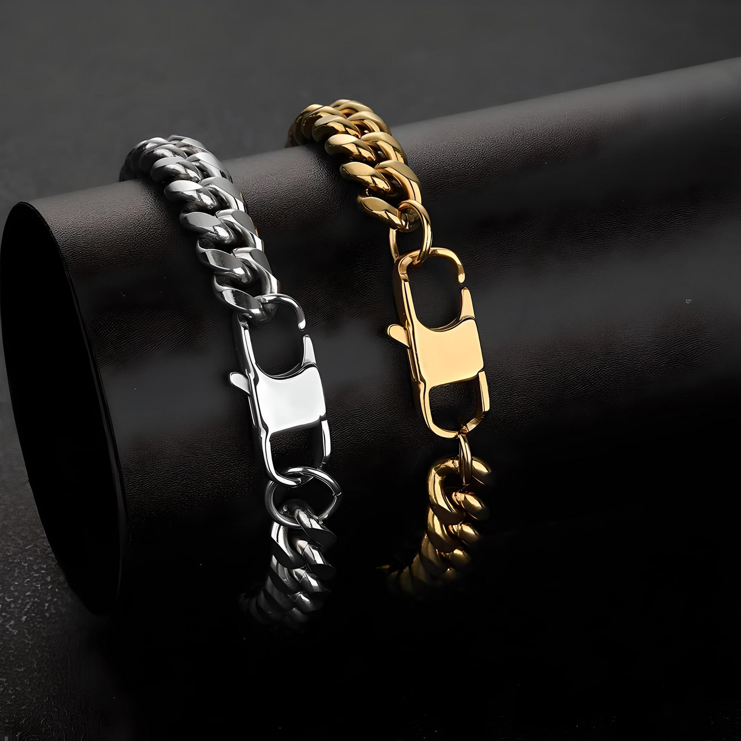 Cuban Bracelet in Titanium Steel and Gold - BBKaddo